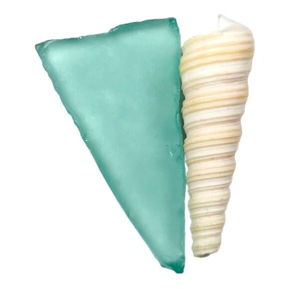 Sea Glass and Conch Pendant Encased with Intricate Artisan Boho Style Metalwork - Picture 3 of 13